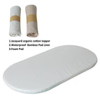 Baby Cradle Mattress Pad Oval Crib Bassinet Foam Mattress with Removable Organic Cotton Cover and Waterproof Pad Liner - LittleTreasures