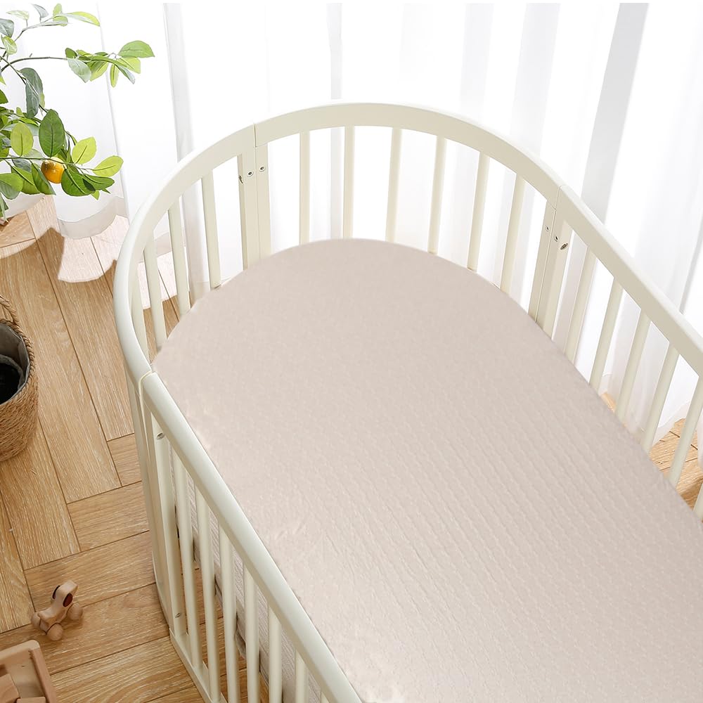 Baby Cradle Mattress Pad Oval Crib Bassinet Foam Mattress with Removable Organic Cotton Cover and Waterproof Pad Liner - LittleTreasures