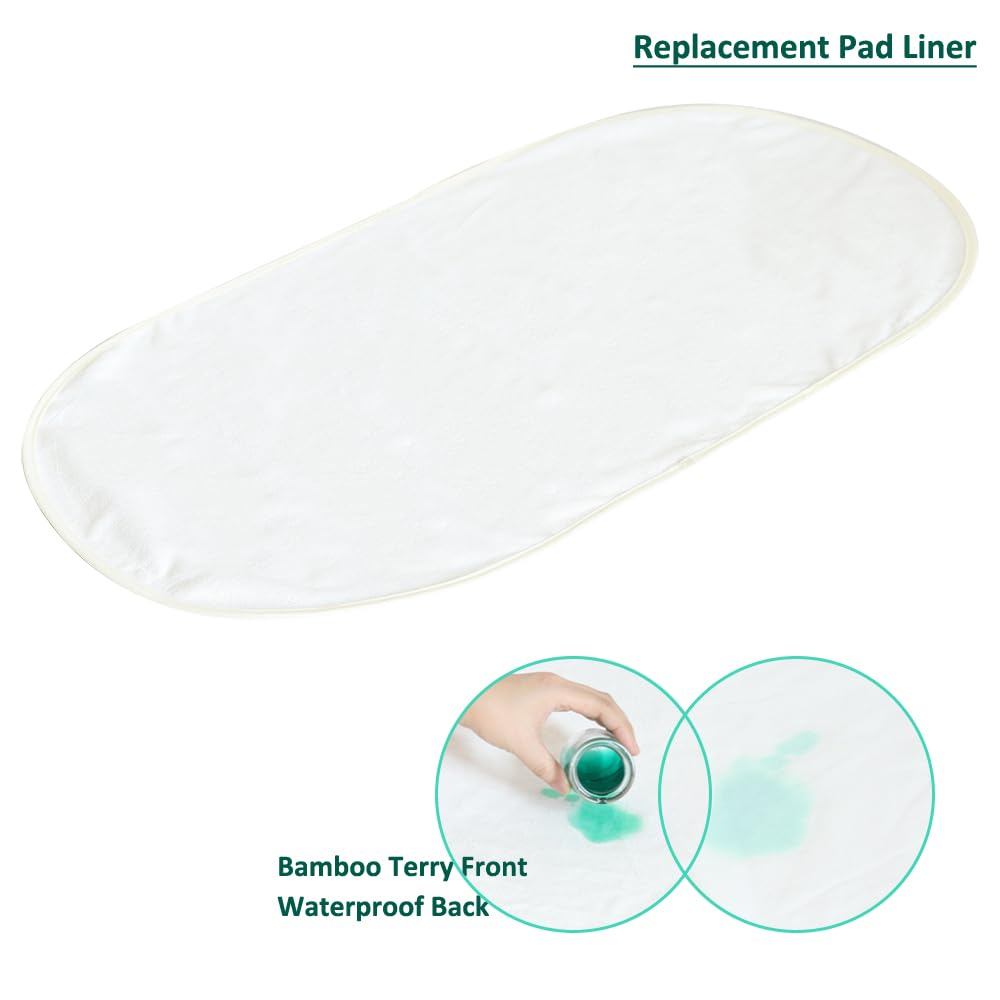 Baby Cradle Mattress Pad Oval Crib Bassinet Foam Mattress with Removable Organic Cotton Cover and Waterproof Pad Liner - LittleTreasures