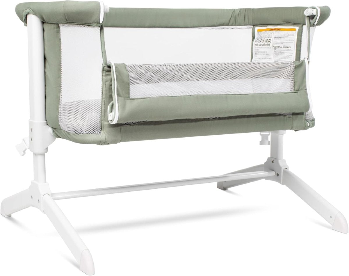 Baby Delight Beside Me Serenity Bassinet | Lightweight Bedside Sleeper & Baby Bassinet | 7 - Position Height Adjustment | 100% GOTS Certified Organic Cotton Fabric | Organic Sage - LittleTreasures