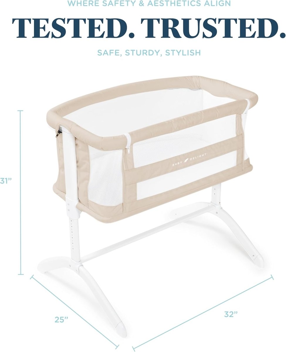 Baby Delight™ Serenity Bedside Bassinet - Adjustable & Cozy - LittleTreasures