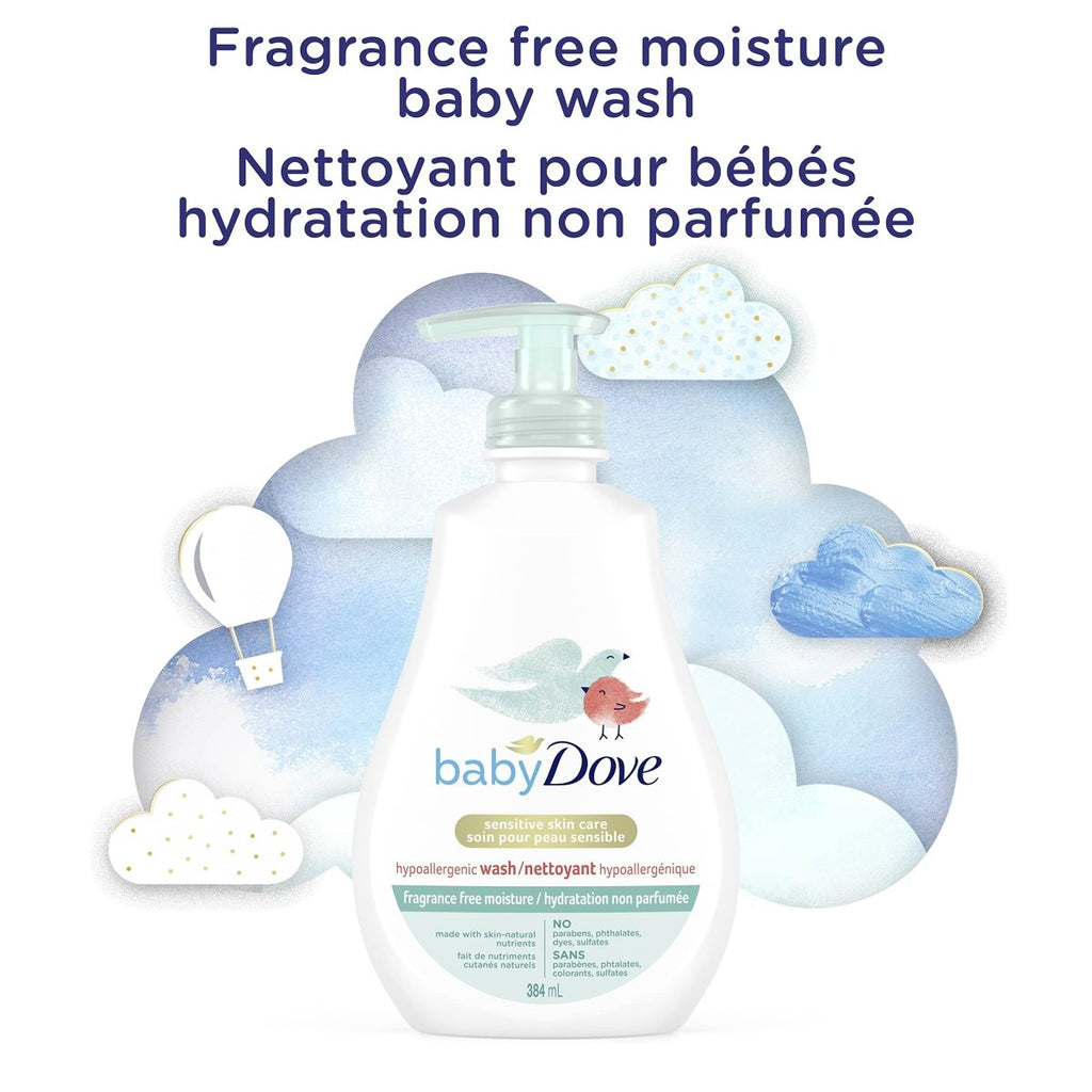 Baby Dove Tip to Toe Baby Wash Sensitive Moisture hypoallergenic and fragrance free 591 ml - LittleTreasures