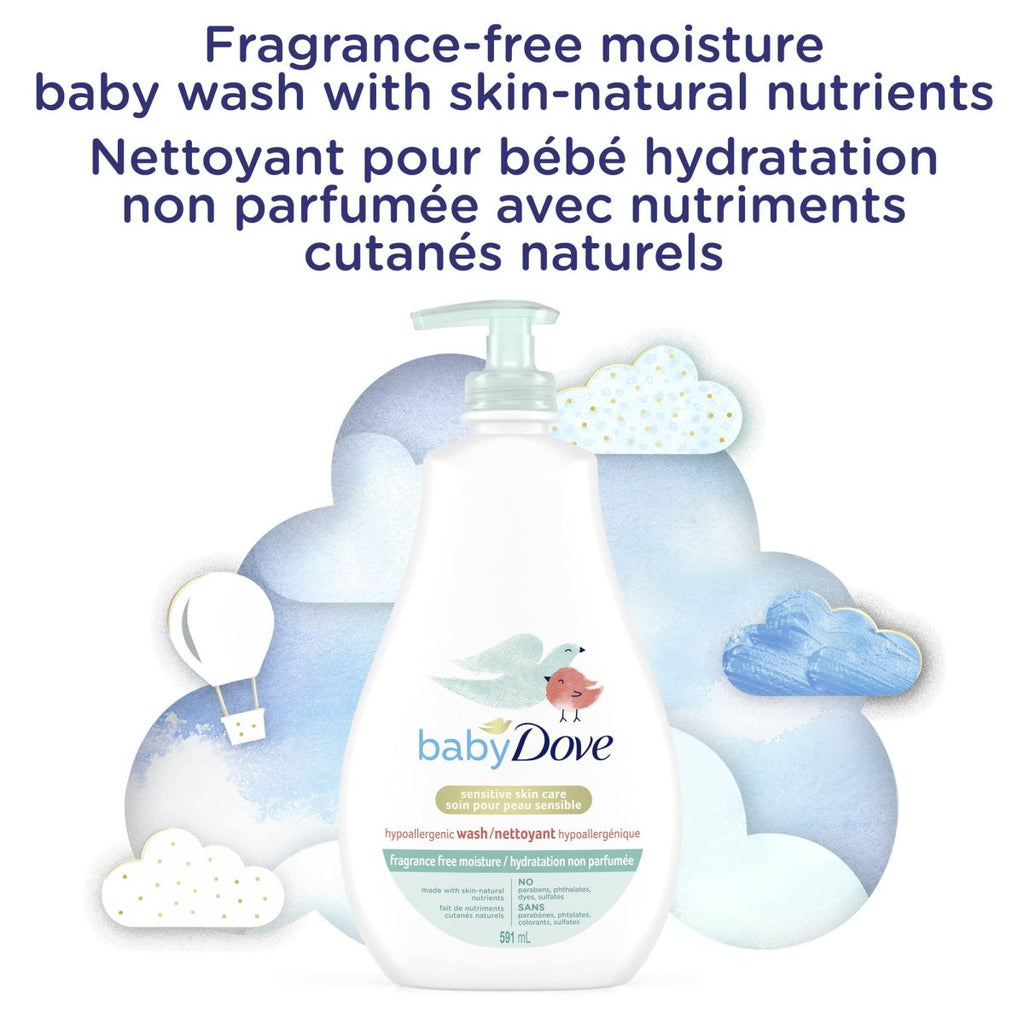 Baby Dove Tip to Toe Baby Wash Sensitive Moisture hypoallergenic and fragrance free 591 ml - LittleTreasures