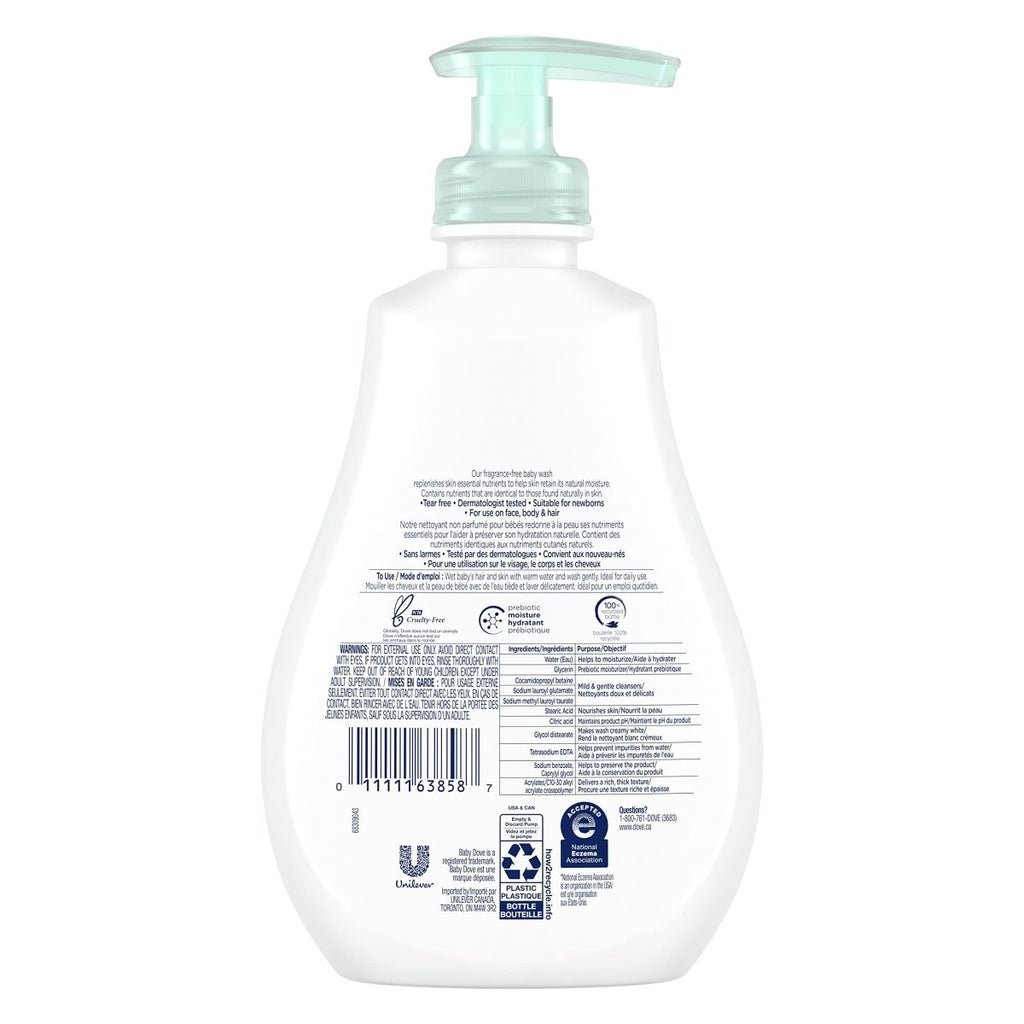 Baby Dove Tip to Toe Baby Wash Sensitive Moisture hypoallergenic and fragrance free 591 ml - LittleTreasures