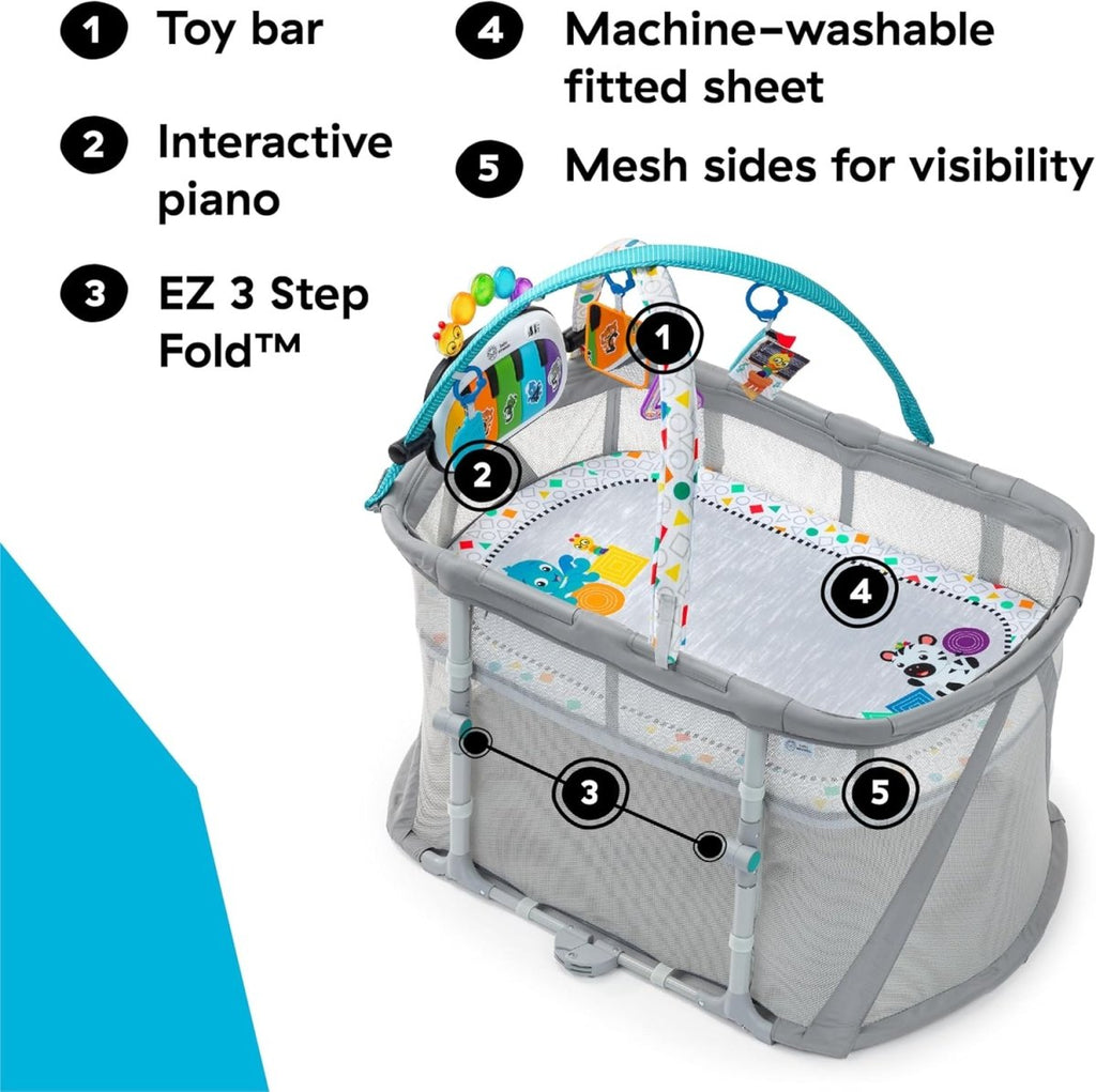 Baby Einstein Kick & Snooze 3 - in - 1 Music & Learning Playard - LittleTreasures