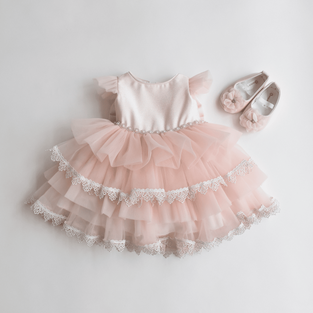 Baby Eva's Frilly Dress - LittleTreasures