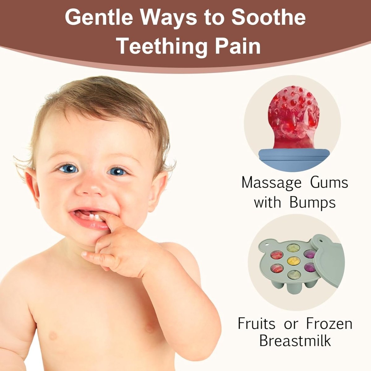 Baby Fruit Feeder Pacifier - Silicone Feeder Baby - BPA - free Frozen Food Feeder Breast Milk Popsicle Mold - Teething Relief Baby 4M+ Eating Feeding Essentials((Bear Green) - LittleTreasures