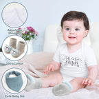 Baby Gift Set Baby Shower Gifts Basket for Newborns New Born Baby Boy Gift Set Blue Baby Gift Basket with Baby Rattle Muslin Towel Security Blanket Gender Reveal Gifts for Baby Girls Boys - LittleTreasures