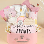 Baby Gift Set Baby Shower Gifts Basket for Newborns New Born Baby Girls Gift Set Pink Baby Gift Basket with Baby Rattle Swaddle Blanket Decision Coin Security Blanket Gender Reveal Gifts for Baby Girl - LittleTreasures