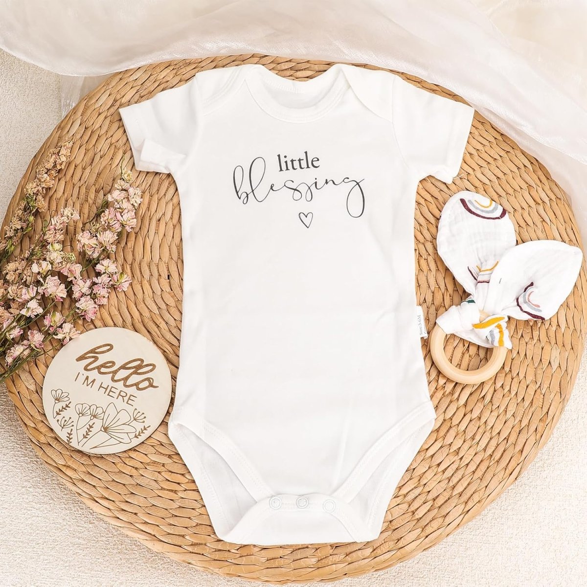 Baby Gift Set,Baby Shower Gifts,New Mom Gifts for Women, 0 - 6 Months for Newborn Essentials Infant Rattle Socks,Blanket Onesies Baby Gift Basket for Girls Boys - LittleTreasures