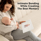 Baby Hand and Footprint Kit - Clay Handprint Keepsake Frame, Newborn Nursery Picture Frame, Personalized New Mom Gifts for Baby Shower & Registry (Alpine White) - LittleTreasures