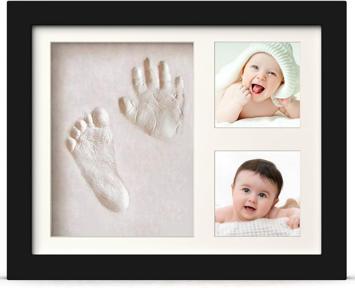 Baby Hand and Footprint Kit,Inkless Baby Handprint Kit with 2 Safe Clean - Touch Ink Pads and a Wooden Baby Picture Frames for Newborn,Baby Gifts for New Parent,Grandparent,Baby Shower - LittleTreasures