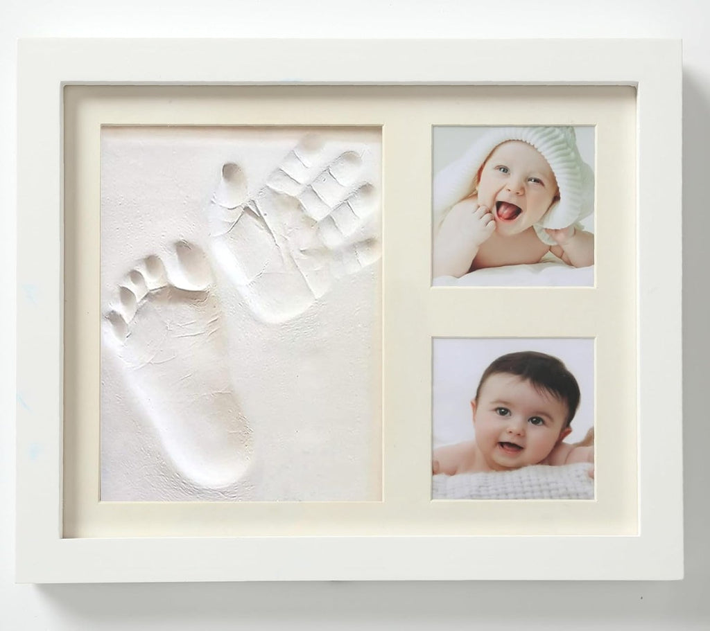 Baby Hand and Footprint Kit,Inkless Baby Handprint Kit with 2 Safe Clean - Touch Ink Pads and a Wooden Baby Picture Frames for Newborn,Baby Gifts for New Parent,Grandparent,Baby Shower - LittleTreasures