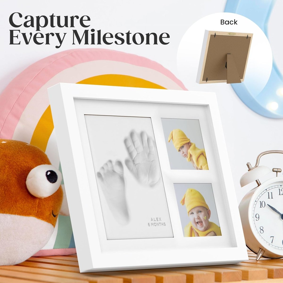 Baby Hand and Footprint Kit/New Mom Gifts/Gender Reveal Gifts/Baby Keepsake Box/Baby Shower Gifts/Clay paw print kit/Dog Paw Print Kit//baby picture frame/new baby gift/new born baby boys gift - LittleTreasures