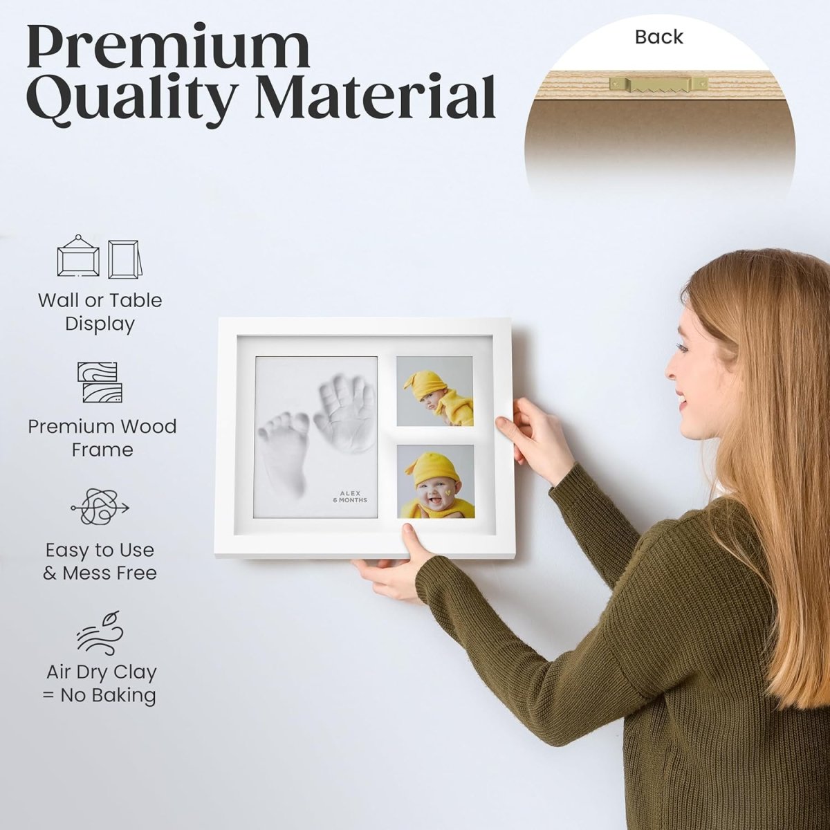 Baby Hand and Footprint Kit/New Mom Gifts/Gender Reveal Gifts/Baby Keepsake Box/Baby Shower Gifts/Clay paw print kit/Dog Paw Print Kit//baby picture frame/new baby gift/new born baby boys gift - LittleTreasures