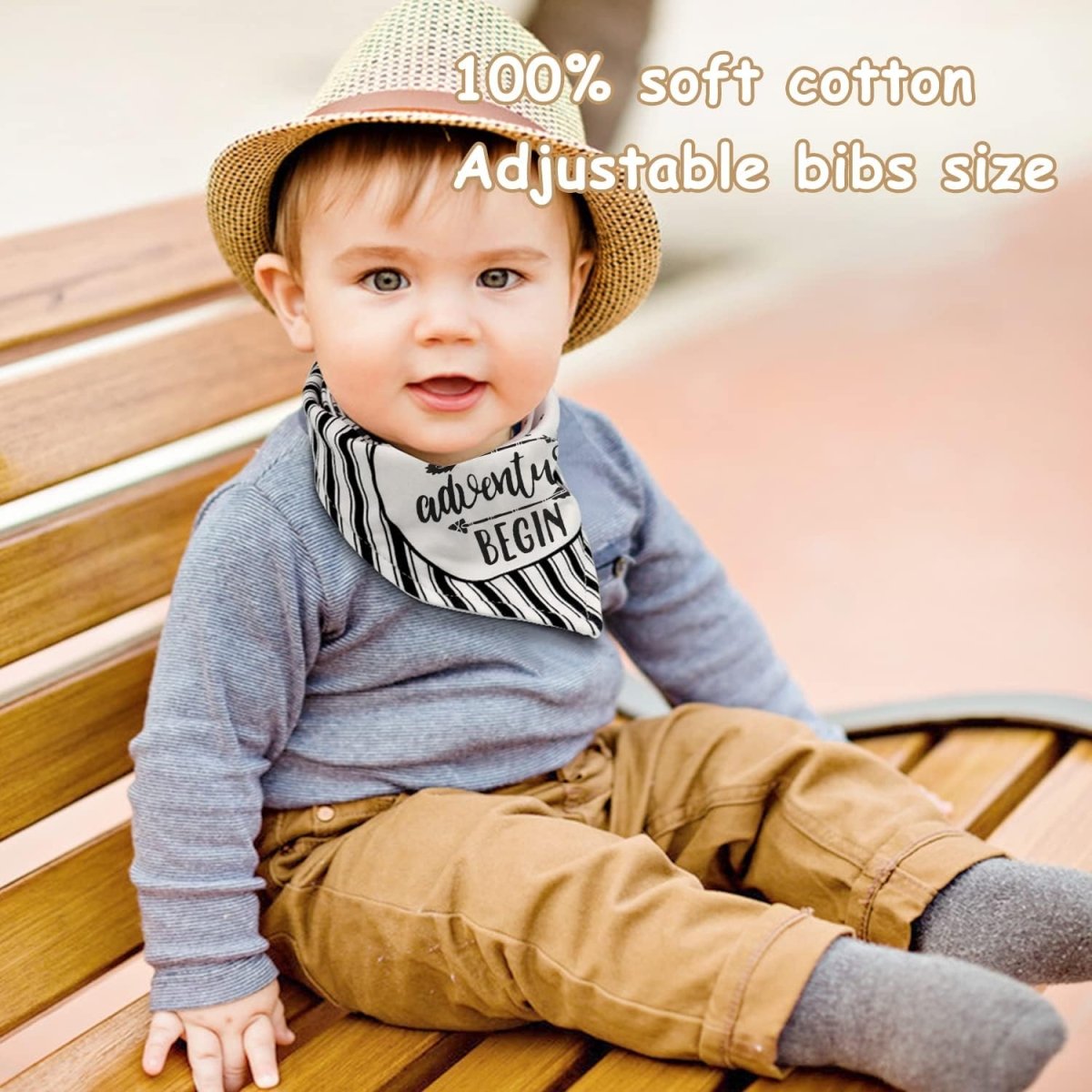 Baby Shower Gifts, Baby Boy Gifts Basket Includes Newborn Blanket Baby Lovey Security Blanket Wooden Rattle Toy, Funny Baby Bibs Socks & Greeting Card - Baby Gift Set Newborn Shower Basket - LittleTreasures