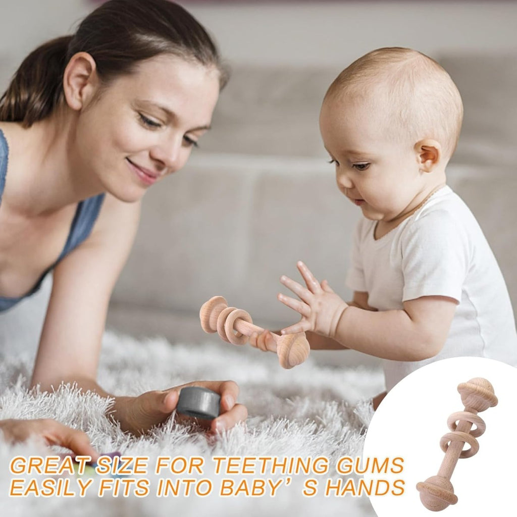 Baby Shower Gifts, Baby Boy Girl Gift Box Set Newborn Baby Blanket , Newborn Lovey Security Blanket, Baby Wooden Rattle Toy, New Born clothes Bibs Socks - LittleTreasures