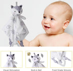 Baby Shower Gifts, Baby Boy Girl Gift Box Set Newborn Baby Blanket , Newborn Lovey Security Blanket, Baby Wooden Rattle Toy, New Born clothes Bibs Socks - LittleTreasures