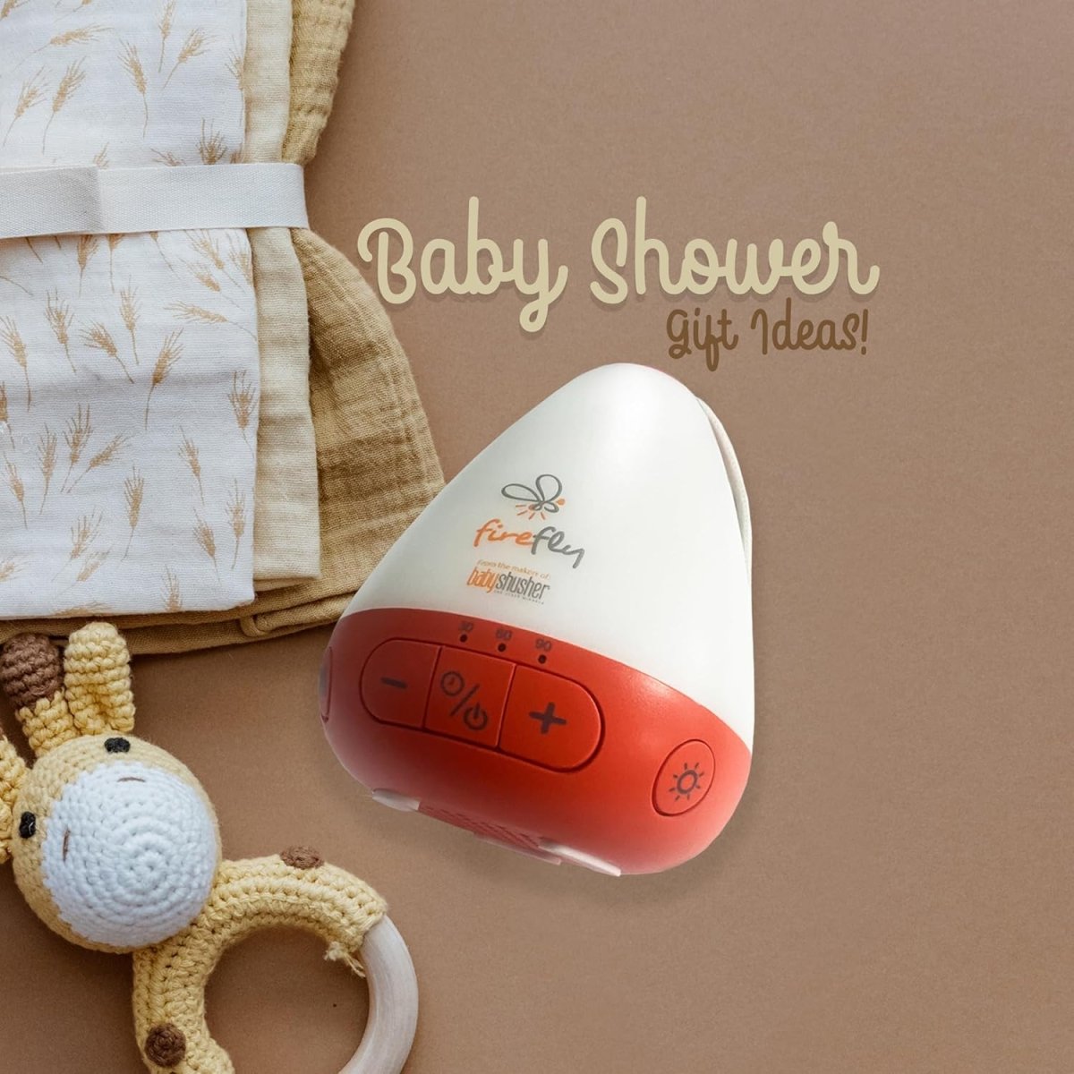 baby Shusher Firefly Soother for Crying Infants with Nightlight - White Noise Sound Machine, Sleep Aid for Newborns, Crib Essentials, USB Rechargeable - 1 Count - LittleTreasures