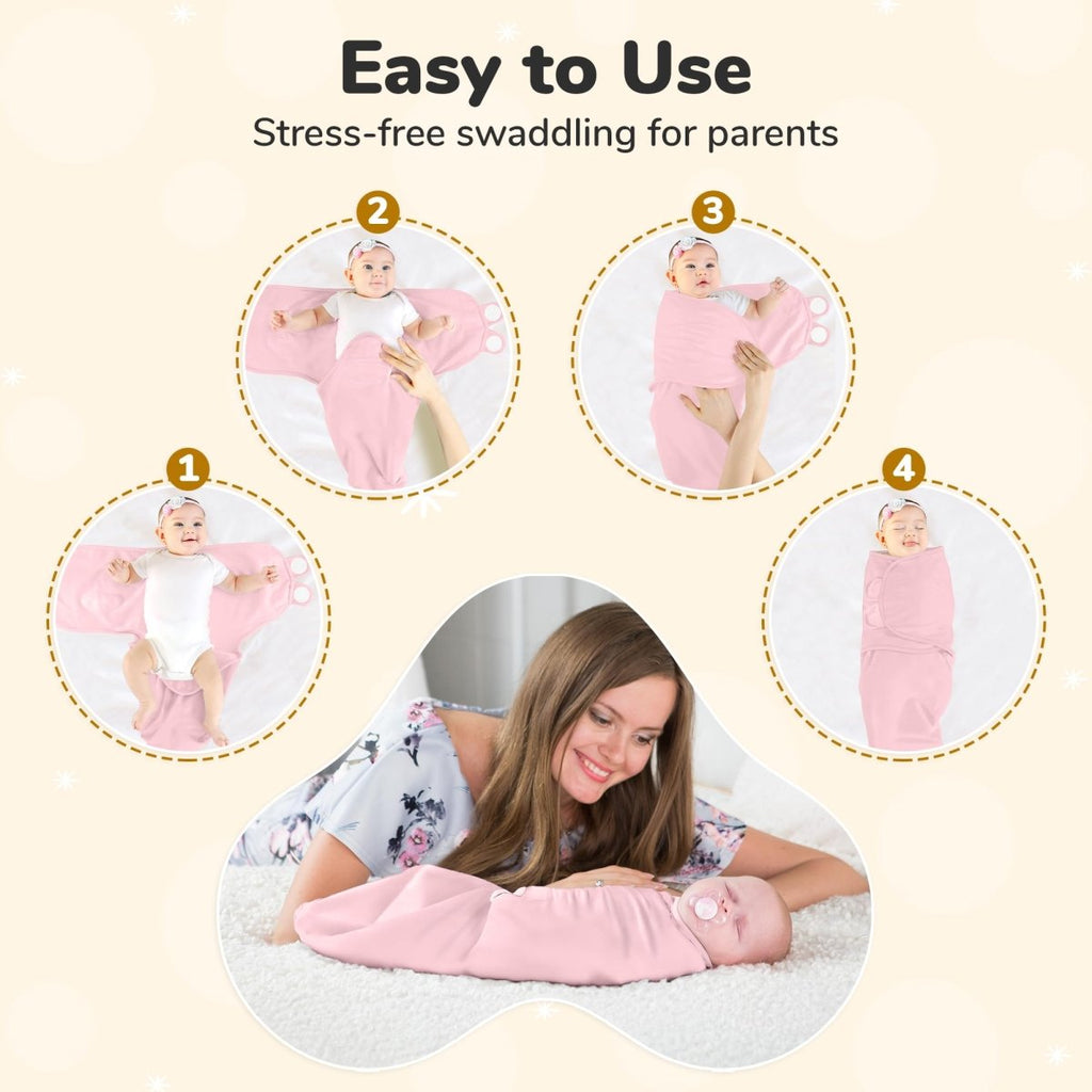 Baby Swaddle Sack, Organic Swaddle Blanket, Newborn Swaddle Sleep Sacks, Adjustable Infant Swaddle Wrap, Easy Swaddles for Boy Girl 0 - 3 Month, Baby Essentials, Nursery Swaddling, 3 - Pack, Grey - LittleTreasures