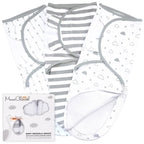Baby Swaddle Sack, Organic Swaddle Blanket, Newborn Swaddle Sleep Sacks, Adjustable Infant Swaddle Wrap, Easy Swaddles for Boy Girl 0 - 3 Month, Baby Essentials, Nursery Swaddling, 3 - Pack, Grey - LittleTreasures