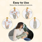 Baby Swaddle Sack, Organic Swaddle Blanket, Newborn Swaddle Sleep Sacks, Adjustable Infant Swaddle Wrap, Easy Swaddles for Boy Girl 0 - 3 Month, Baby Essentials, Nursery Swaddling, 3 - Pack, Grey - LittleTreasures