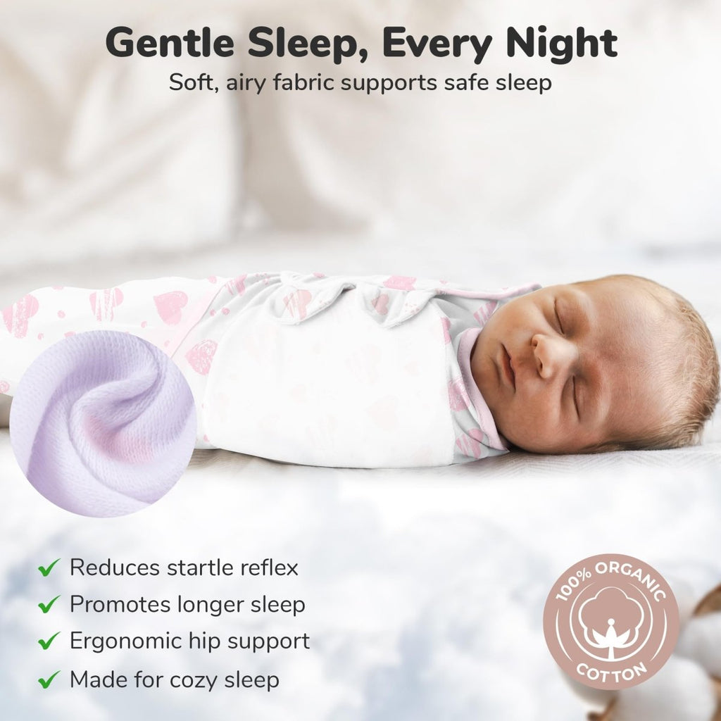 Baby Swaddle Sack, Organic Swaddle Blanket, Newborn Swaddle Sleep Sacks, Adjustable Infant Swaddle Wrap, Easy Swaddles for Boy Girl 0 - 3 Month, Baby Essentials, Nursery Swaddling, 3 - Pack, Grey - LittleTreasures