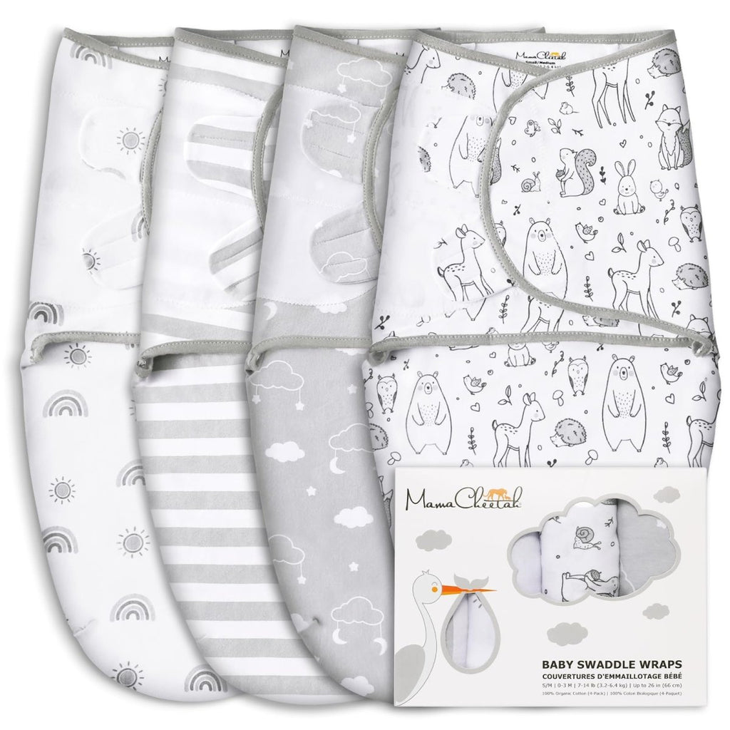 Baby Swaddle Sack, Organic Swaddle Blanket, Newborn Swaddle Sleep Sacks, Adjustable Infant Swaddle Wrap, Easy Swaddles for Boy Girl 0 - 3 Month, Baby Essentials, Nursery Swaddling, 3 - Pack, Grey - LittleTreasures