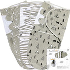 Baby Swaddle Sack, Organic Swaddle Blanket, Newborn Swaddle Sleep Sacks, Adjustable Infant Swaddle Wrap, Easy Swaddles for Boy Girl 0 - 3 Month, Baby Essentials, Nursery Swaddling, 3 - Pack, Grey - LittleTreasures