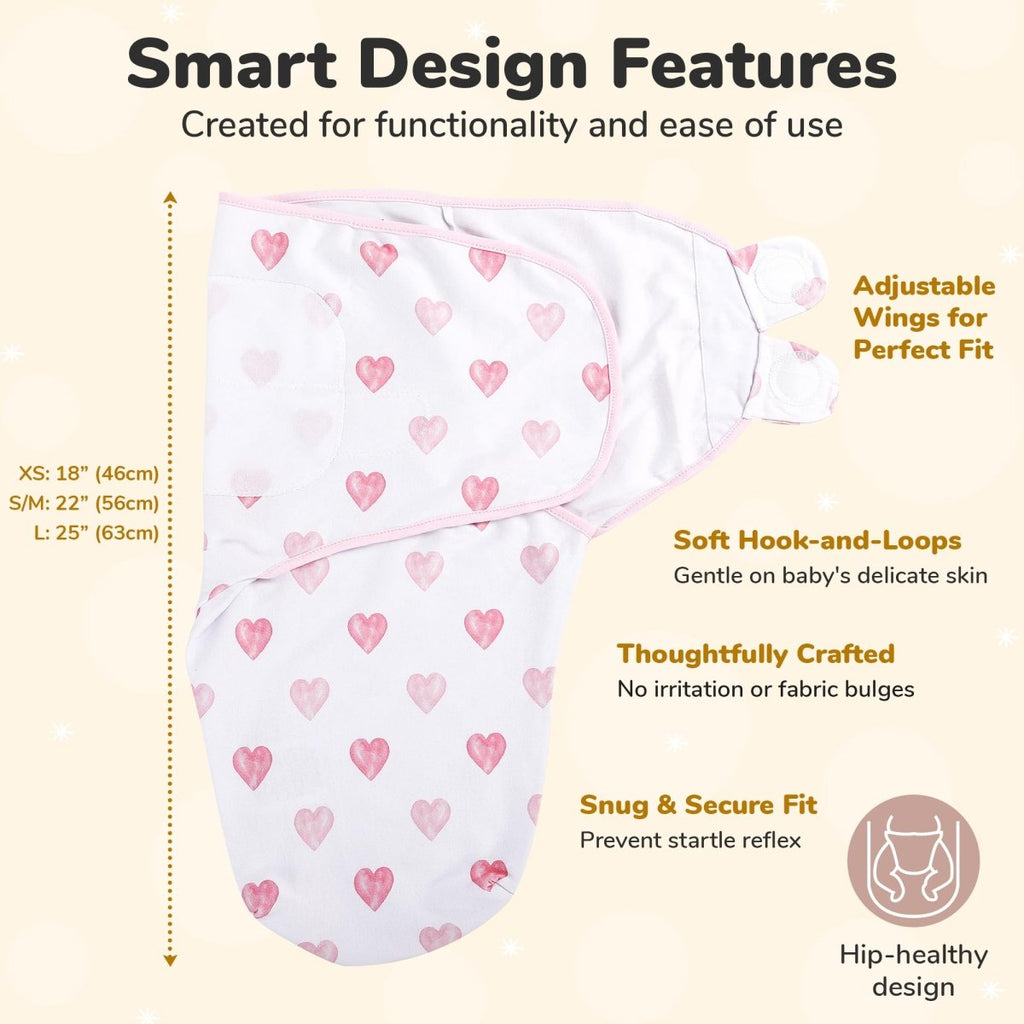 Baby Swaddle Sack, Organic Swaddle Blanket, Newborn Swaddle Sleep Sacks, Adjustable Infant Swaddle Wrap, Easy Swaddles for Boy Girl 0 - 3 Month, Baby Essentials, Nursery Swaddling, 3 - Pack, Grey - LittleTreasures