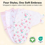 Baby Swaddle Sack, Organic Swaddle Blanket, Newborn Swaddle Sleep Sacks, Adjustable Infant Swaddle Wrap, Easy Swaddles for Boy Girl 0 - 3 Month, Baby Essentials, Nursery Swaddling, 3 - Pack, Grey - LittleTreasures