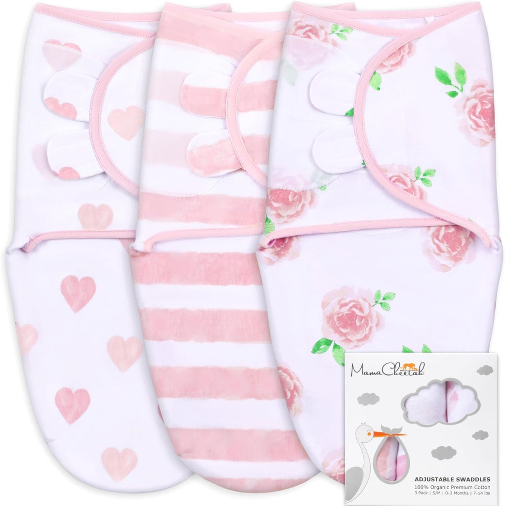 Baby Swaddle Sack, Organic Swaddle Blanket, Newborn Swaddle Sleep Sacks, Adjustable Infant Swaddle Wrap, Easy Swaddles for Boy Girl 0 - 3 Month, Baby Essentials, Nursery Swaddling, 3 - Pack, Grey - LittleTreasures