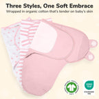 Baby Swaddle Sack, Organic Swaddle Blanket, Newborn Swaddle Sleep Sacks, Adjustable Infant Swaddle Wrap, Easy Swaddles for Boy Girl 0 - 3 Month, Baby Essentials, Nursery Swaddling, 3 - Pack, Grey - LittleTreasures