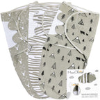 Baby Swaddle Sack, Organic Swaddle Blanket, Newborn Swaddle Sleep Sacks, Adjustable Infant Swaddle Wrap, Easy Swaddles for Boy Girl 0 - 3 Month, Baby Essentials, Nursery Swaddling, 3 - Pack, Grey - LittleTreasures