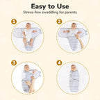 Baby Swaddle Sack, Organic Swaddle Blanket, Newborn Swaddle Sleep Sacks, Adjustable Infant Swaddle Wrap, Easy Swaddles for Boy Girl 0 - 3 Month, Baby Essentials, Nursery Swaddling, 3 - Pack, Grey - LittleTreasures