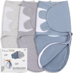 Baby Swaddle Sack, Organic Swaddle Blanket, Newborn Swaddle Sleep Sacks, Adjustable Infant Swaddle Wrap, Easy Swaddles for Boy Girl 0 - 3 Month, Baby Essentials, Nursery Swaddling, 3 - Pack, Grey - LittleTreasures