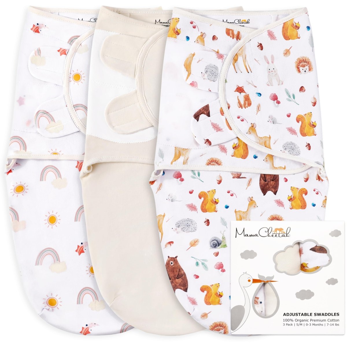 Baby Swaddle Sack, Organic Swaddle Blanket, Newborn Swaddle Sleep Sacks, Adjustable Infant Swaddle Wrap, Easy Swaddles for Boy Girl 0 - 3 Month, Baby Essentials, Nursery Swaddling, 3 - Pack, Grey - LittleTreasures