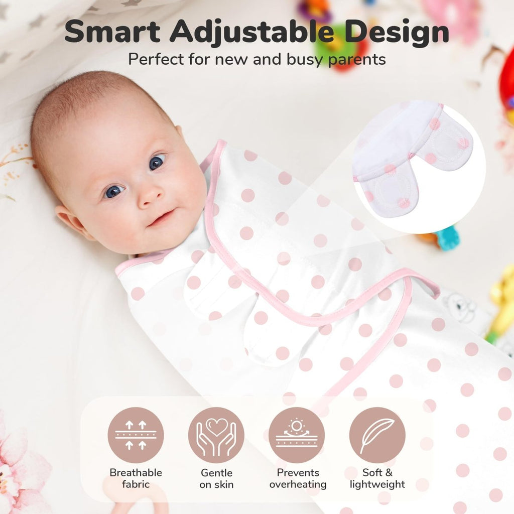 Baby Swaddle Sack, Organic Swaddle Blanket, Newborn Swaddle Sleep Sacks, Adjustable Infant Swaddle Wrap, Easy Swaddles for Boy Girl 0 - 3 Month, Baby Essentials, Nursery Swaddling, 3 - Pack, Grey - LittleTreasures