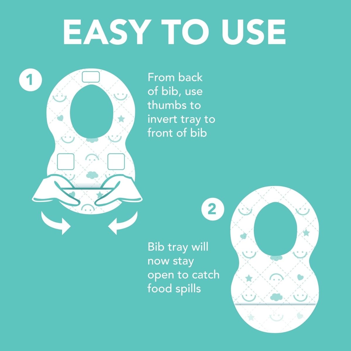 Baby Works Disposable Bibs with Crumb Catcher, 20 Count - Biodegradable and Compostable Baby Bibs - Quilted and Leak - Proof - LittleTreasures