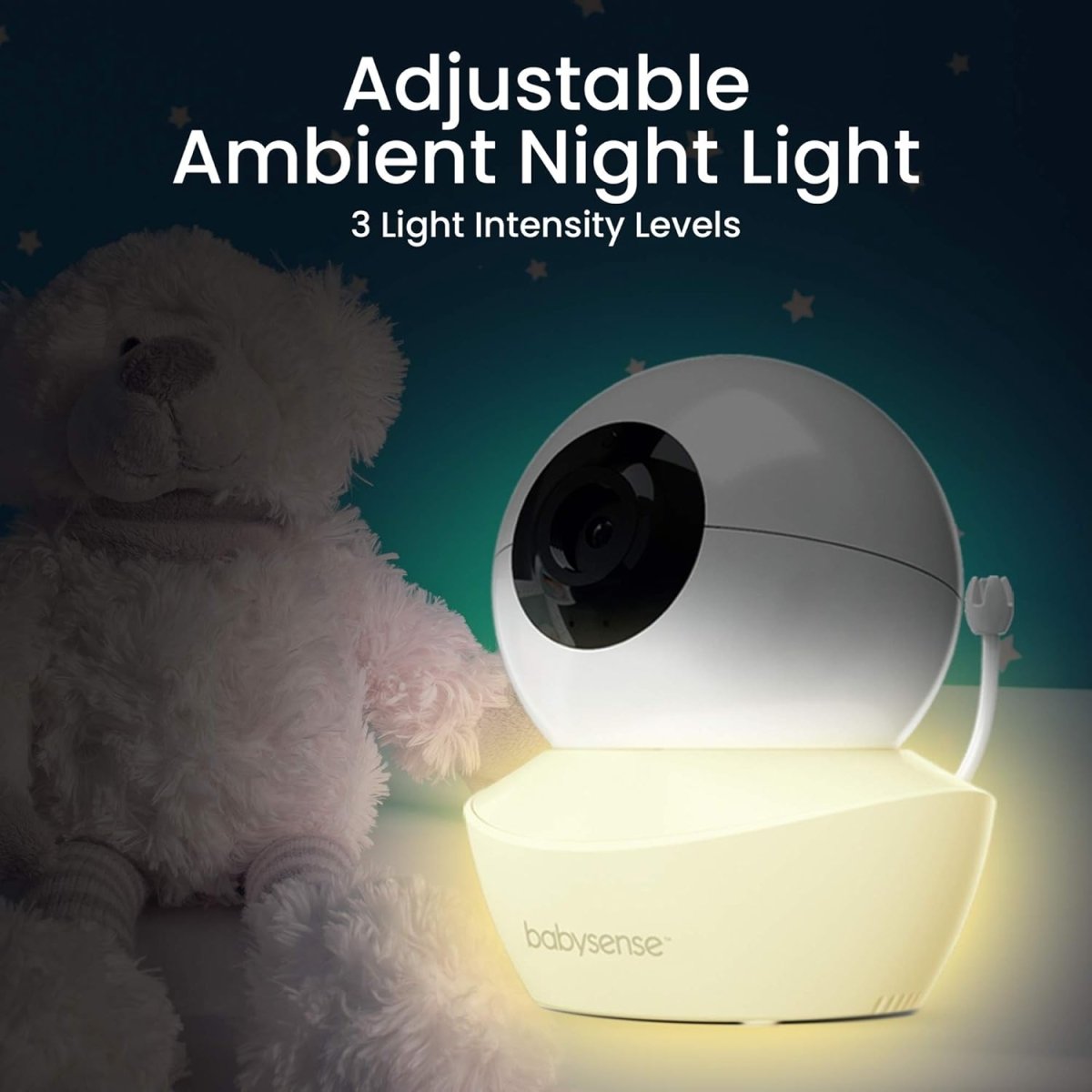Babysense 5" HD Split - Screen Baby Monitor, Video Baby Monitor with 2 Cameras and Audio, Night Light, 1000ft Range, Two - Way Audio, 4X Zoom, Night Vision, 4000mAh Battery - LittleTreasures