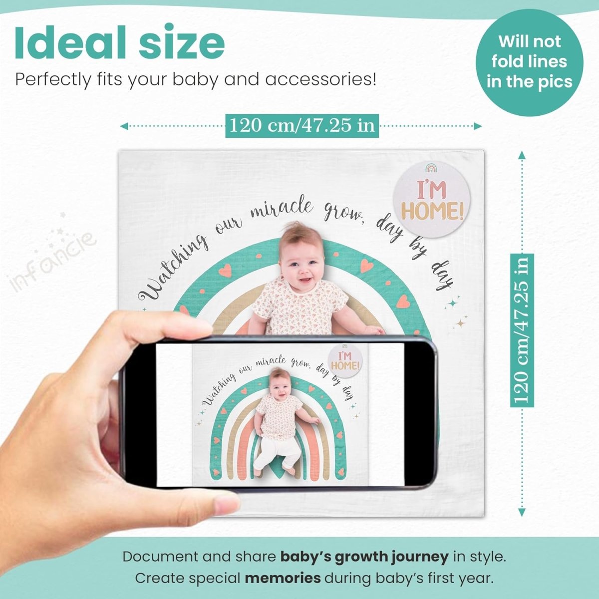 Bamboo Baby Milestone Blanket - Eco - Friendly, Soft & Breathable - LittleTreasures