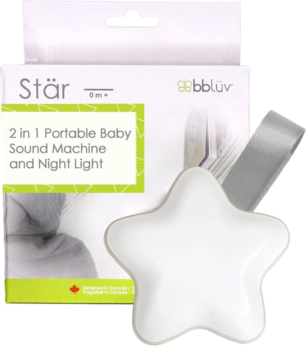 Bblüv - Stär – Portable Night Light Kids & Baby Sound Machine 2 in 1 – 15 Songs – Calming White Noise Machine – Heartbeat or Waves Sound – Auto Shut - Off Timer – Adjustable Volume – Ideal for Nursery - LittleTreasures