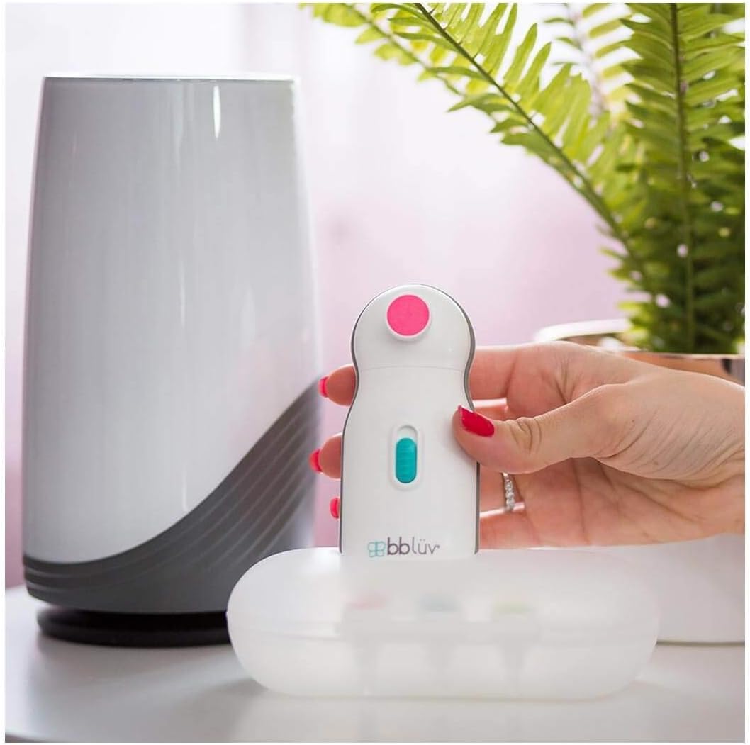 bblüv - Trimö - Electric Nail Clippers for Newborn Baby up to Toddler (0 to 12 Months+) - 2 Speed Switch, Gentle and Quiet Fingernail and Toenail Clippers - Carrying Case Included - LittleTreasures