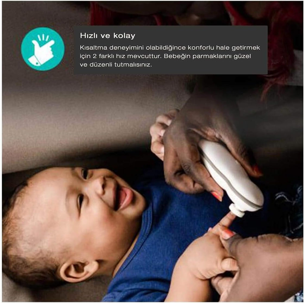 bblüv - Trimö - Electric Nail Clippers for Newborn Baby up to Toddler (0 to 12 Months+) - 2 Speed Switch, Gentle and Quiet Fingernail and Toenail Clippers - Carrying Case Included - LittleTreasures