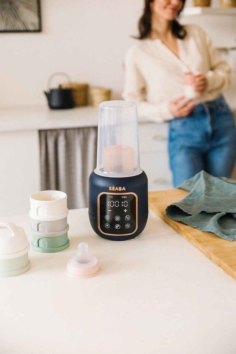 BEABA 5 - in - 1 Multi Milk Baby Bottle Warmer and Baby Food Warmer, Breastmilk Milk Warmer for Baby, Digital Design, Midnight - LittleTreasures