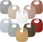 Bearmoss 8 - Pack Cotton Muslin Baby Bibs – Soft, Absorbent & Adjustable - LittleTreasures