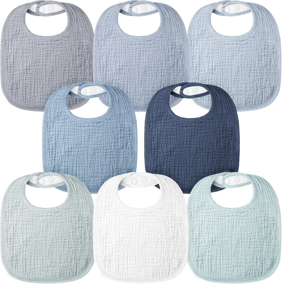 Bearmoss 8 - Pack Cotton Muslin Baby Bibs – Soft, Absorbent & Adjustable - LittleTreasures
