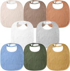 Bearmoss 8 - Pack Cotton Muslin Baby Bibs – Soft, Absorbent & Adjustable - LittleTreasures