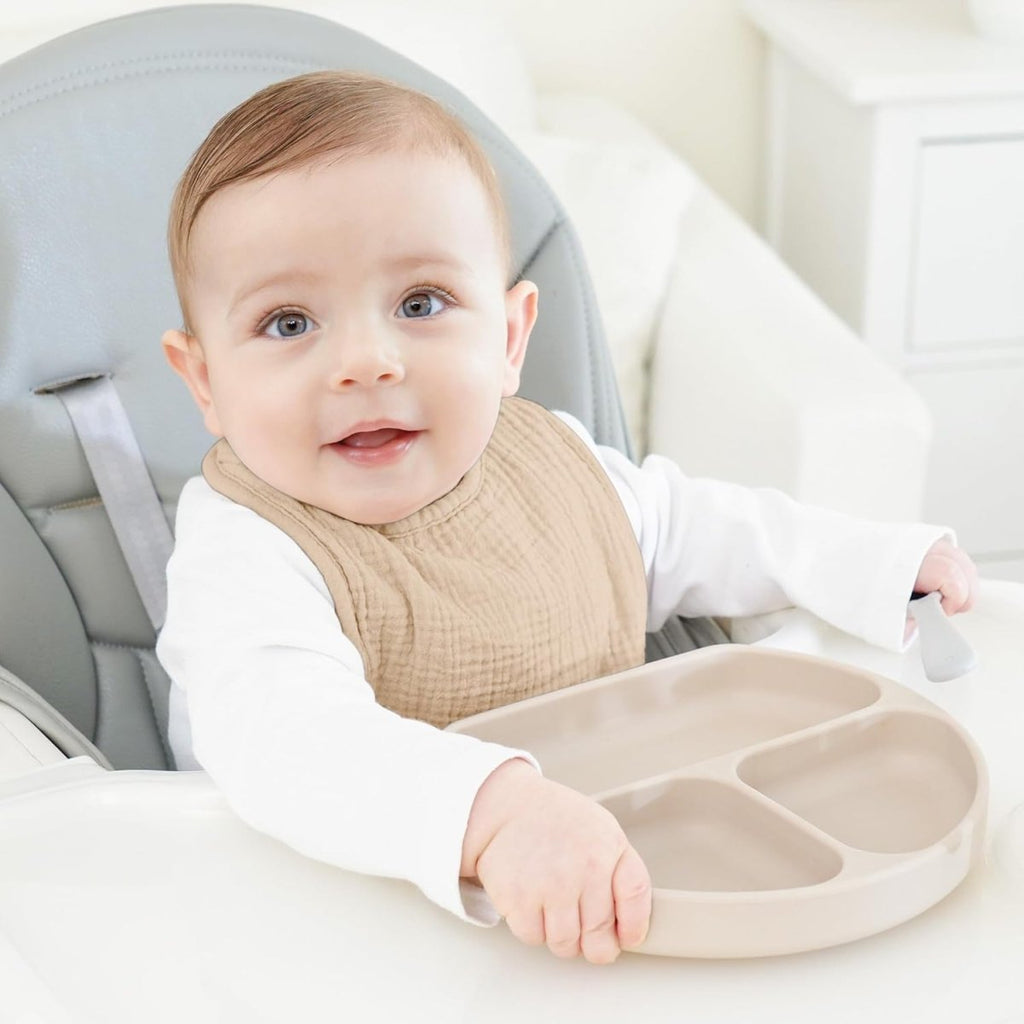 Bearmoss 8 - Pack Cotton Muslin Baby Bibs – Soft, Absorbent & Adjustable - LittleTreasures