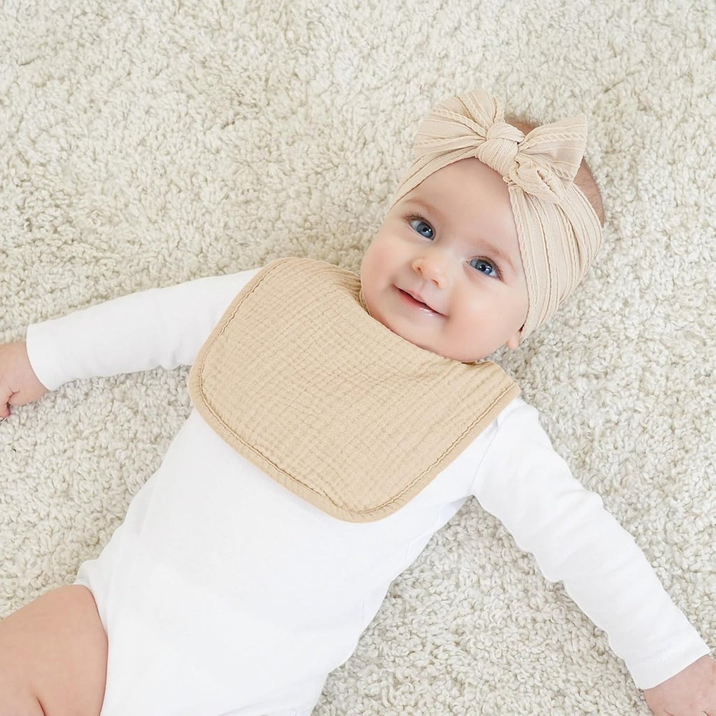 Bearmoss 8 - Pack Cotton Muslin Baby Bibs – Soft, Absorbent & Adjustable - LittleTreasures